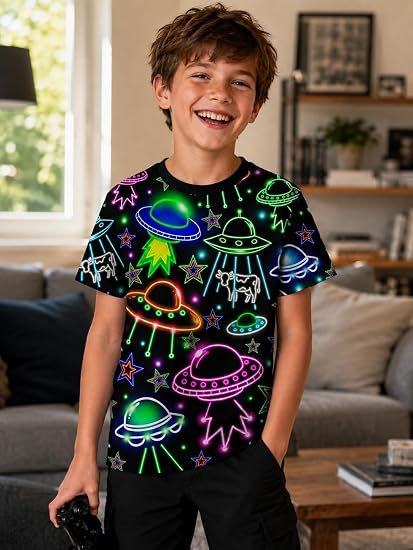 uideazone Boys 3D Graphic T-Shirt