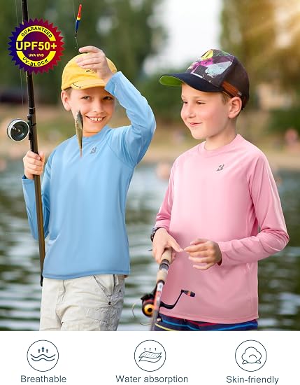 Roadbox Boys Long Sleeve Rash Guard Swim Shirt
