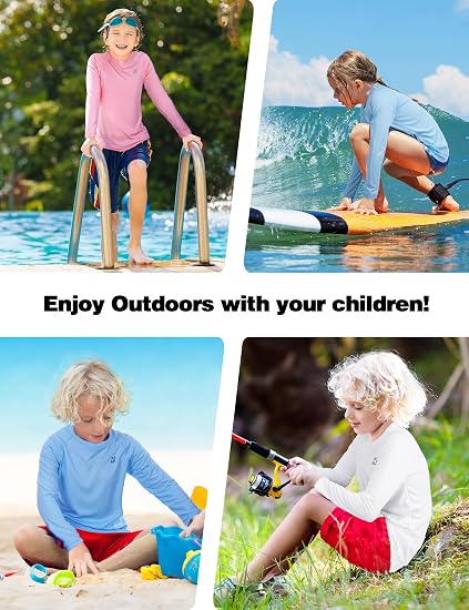 Roadbox Boys Long Sleeve Rash Guard Swim Shirt