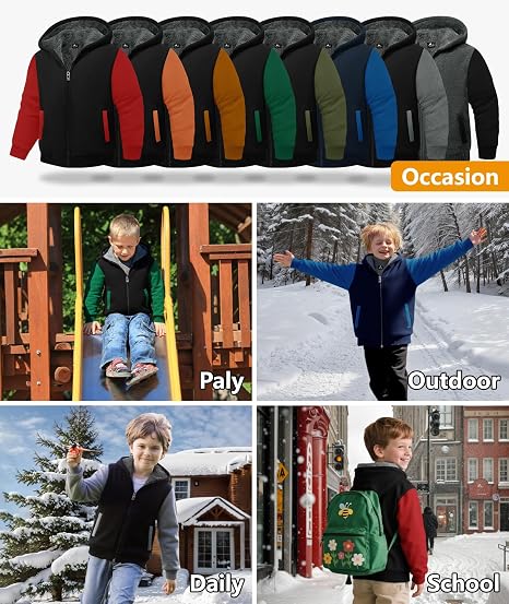 Boys Fleece-Lined Zip-Up Hoodie