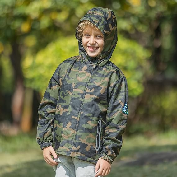 Kids Waterproof Hooded Rain Jacket