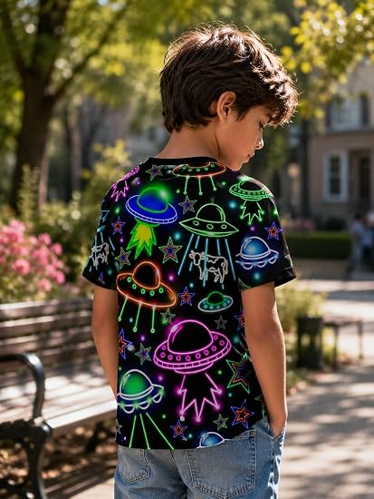 uideazone Boys 3D Graphic T-Shirt