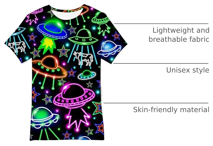 uideazone Boys 3D Graphic T-Shirt