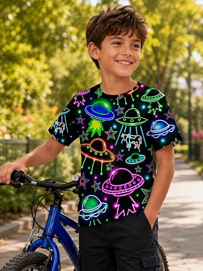 uideazone Boys 3D Graphic T-Shirt