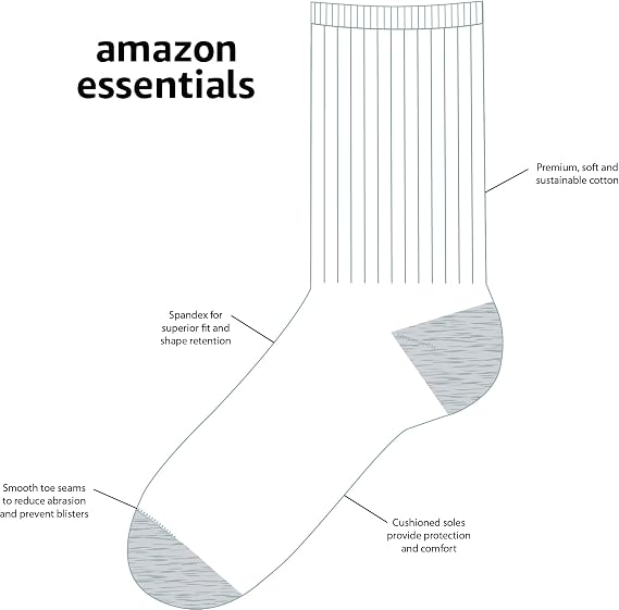 Kids Cotton Cushioned Crew Socks 10-Pack