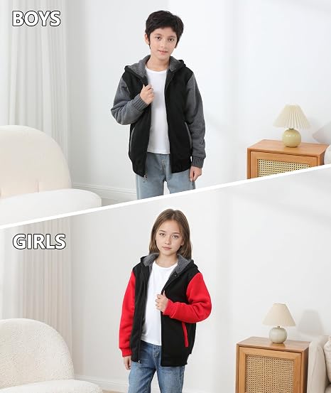Boys Fleece-Lined Zip-Up Hoodie