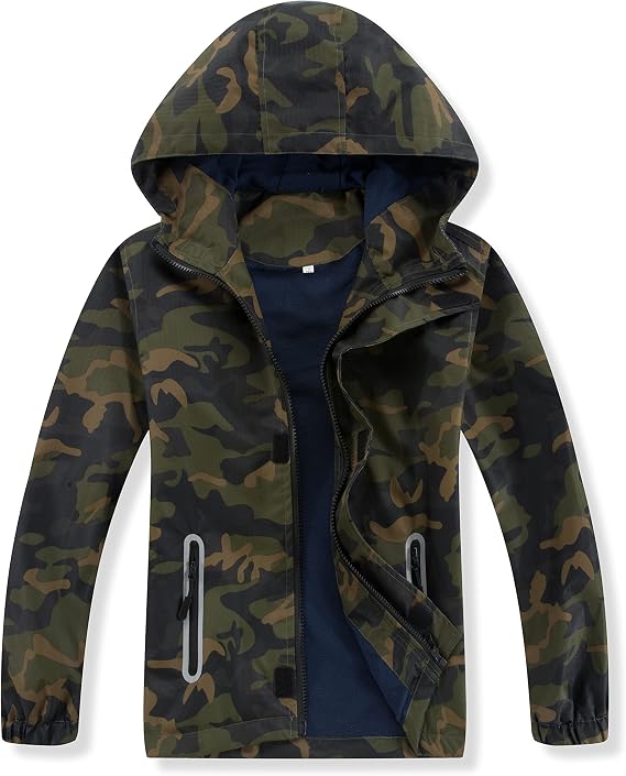 Kids Waterproof Hooded Rain Jacket